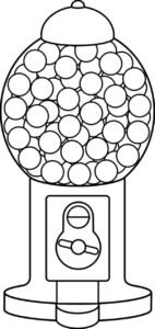 gumball machine colouring page