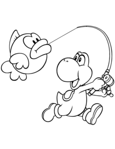 colouring pages yoshi