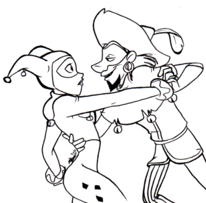 harley quinn colouring pages
