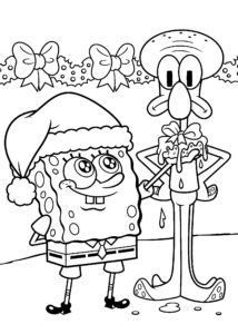 squidward colouring pages
