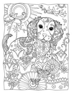 colouring pages dogs free printable