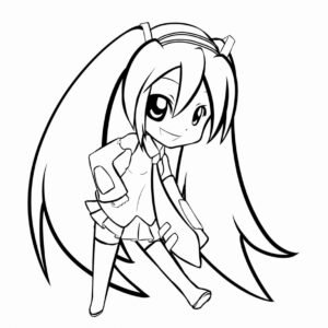 hatsune miku colouring pages