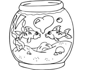 fish bowl colouring page
