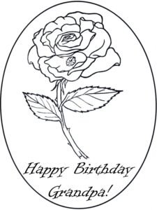 happy birthday grandpa colouring pages