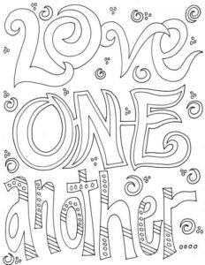 love one another colouring pages