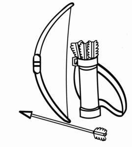bow and arrow colouring pages