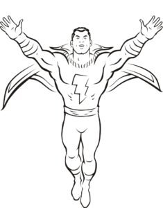 shazam colouring pages