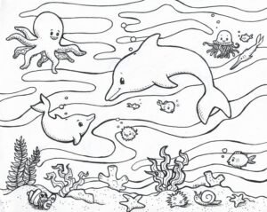ocean scene colouring pages