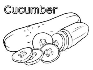 cucumber colouring pages