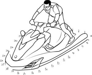 jet ski colouring pages