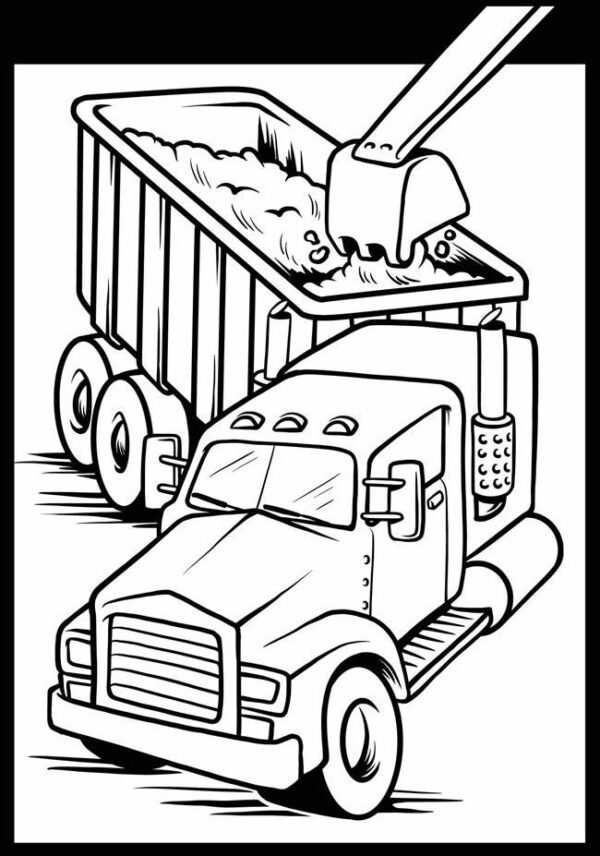 semi truck colouring pages