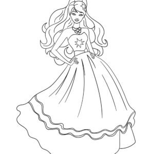 colouring page of barbie