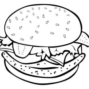 hamburger colouring pages