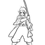 tanjiro colouring pages