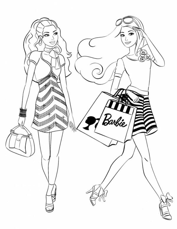 barbie colouring pages
