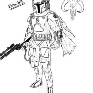 boba fett colouring pages