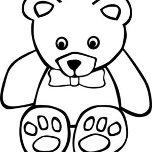 colouring page of teddy bear