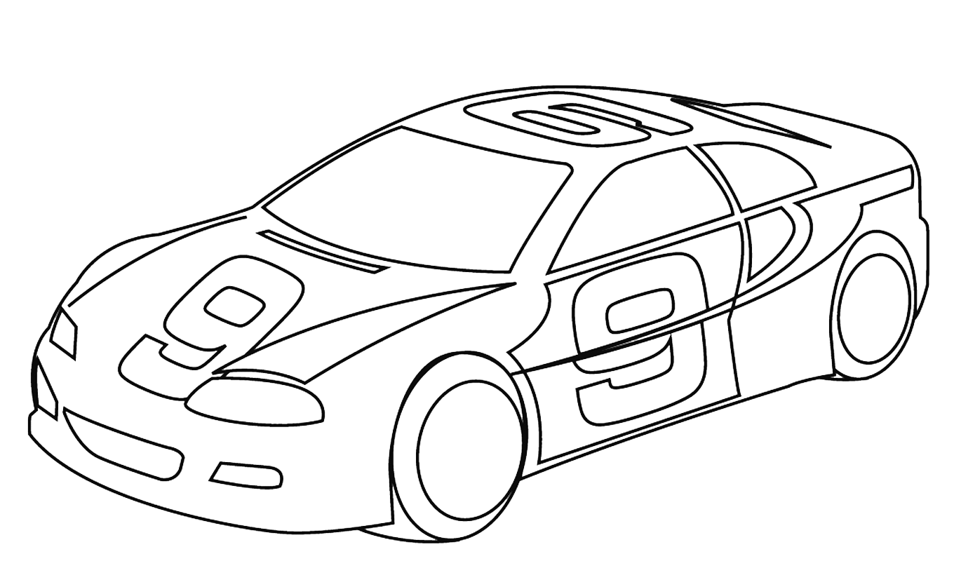 colouring pages racing cars