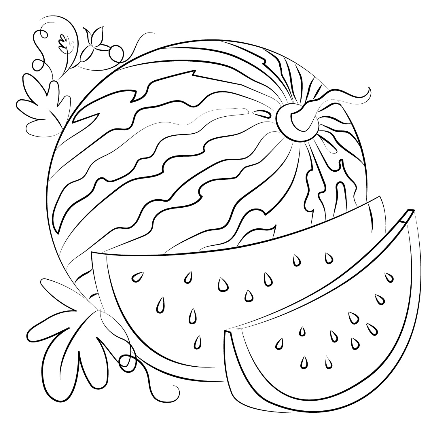 colouring pages watermelon