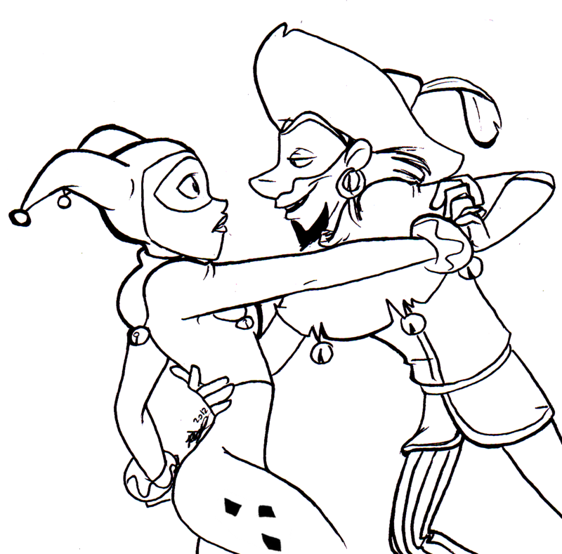 harley quinn colouring pages