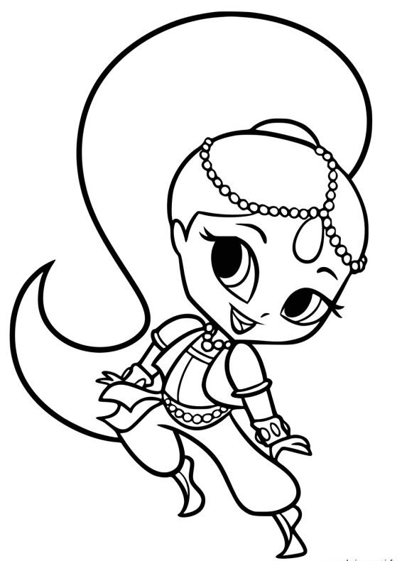 shimmer and shine colouring pages
