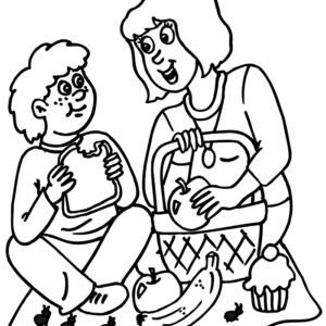picnic colouring pages