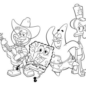 spongebob colouring pages