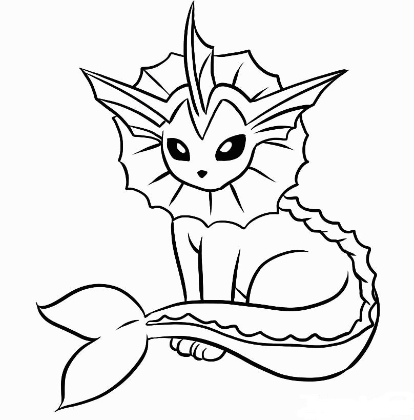 vaporeon colouring pages