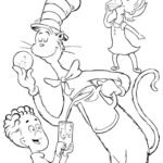 the cat in the hat colouring pages