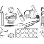 makeup colouring pages