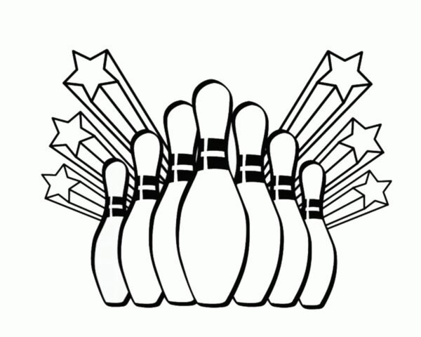 bowling colouring pages