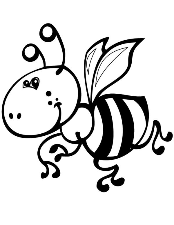cute bee colouring pages