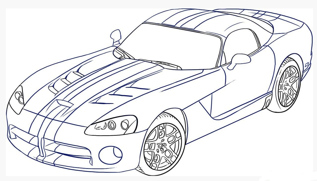 dodge charger colouring pages