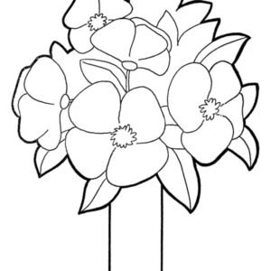 flowers in a vase colouring pages
