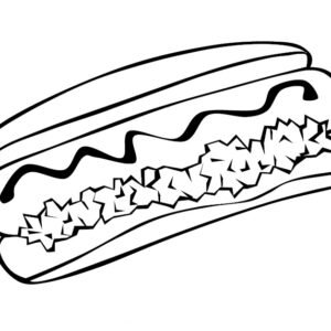 hot dog colouring pages