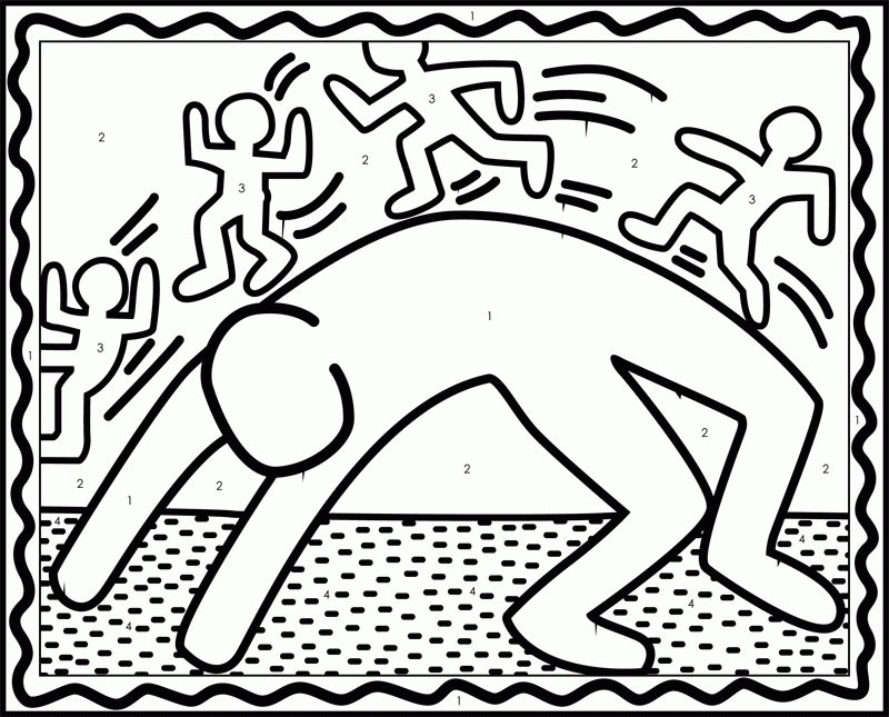 keith haring colouring pages