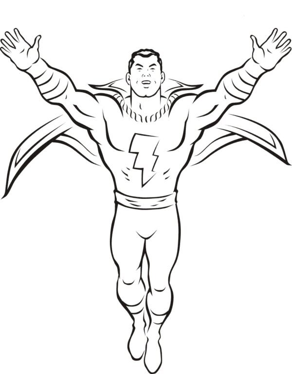 shazam colouring pages