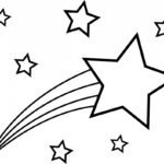shooting star colouring page