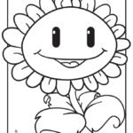 sunflower colouring page
