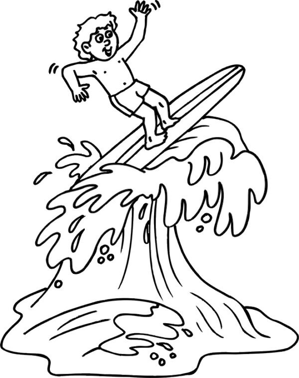 surf colouring pages