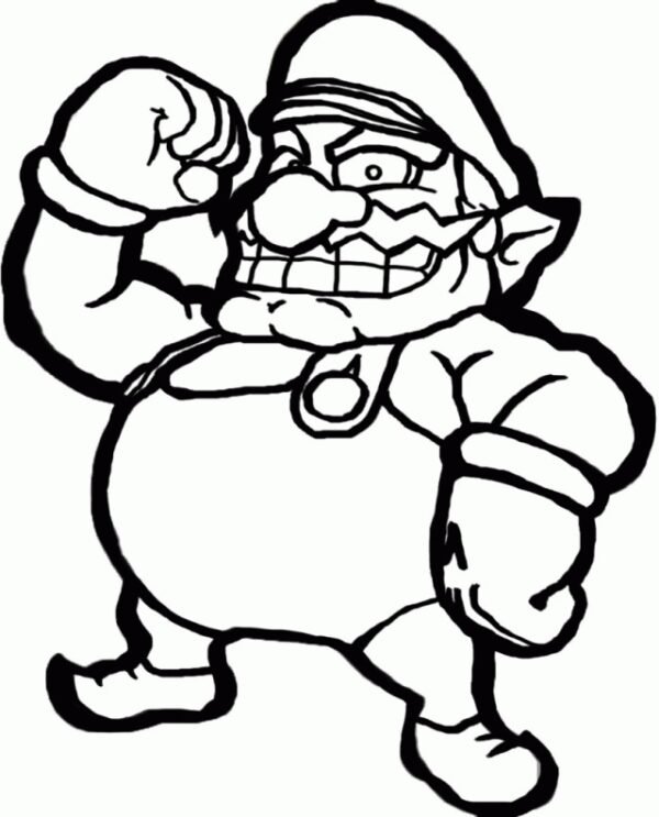 wario colouring pages