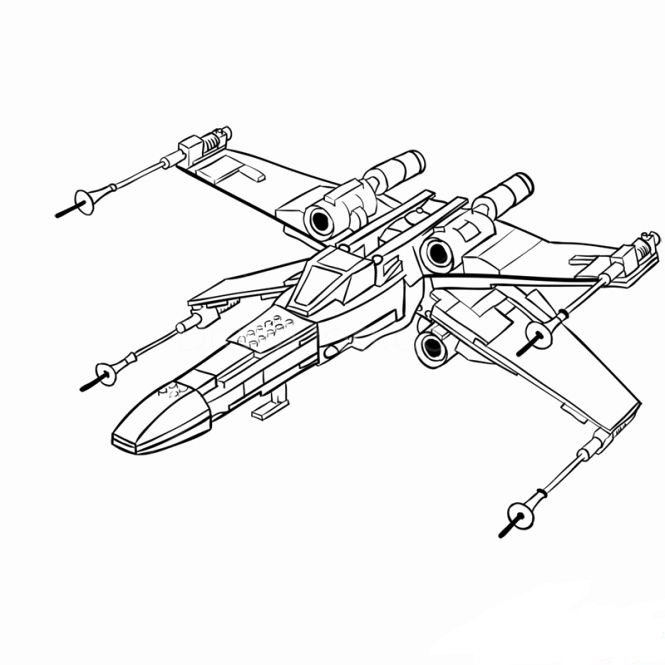 x wing colouring pages