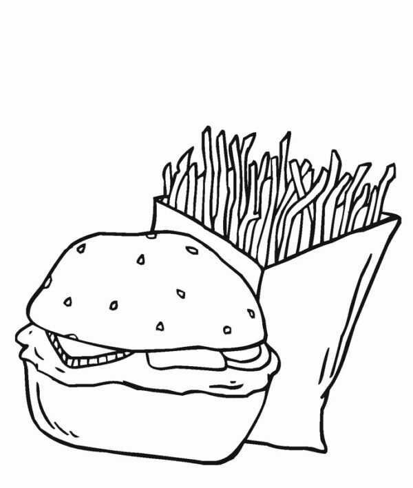 junk food colouring pages