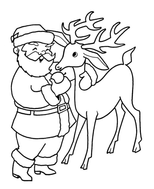 reindeer colouring pages