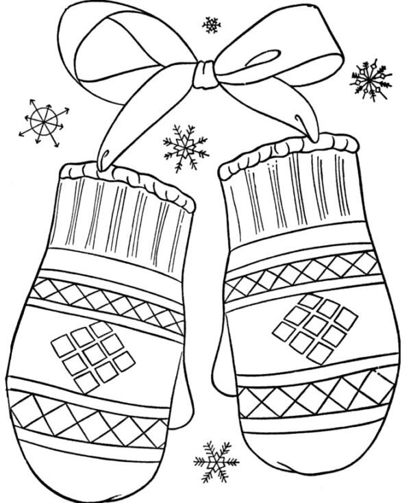the mitten colouring pages